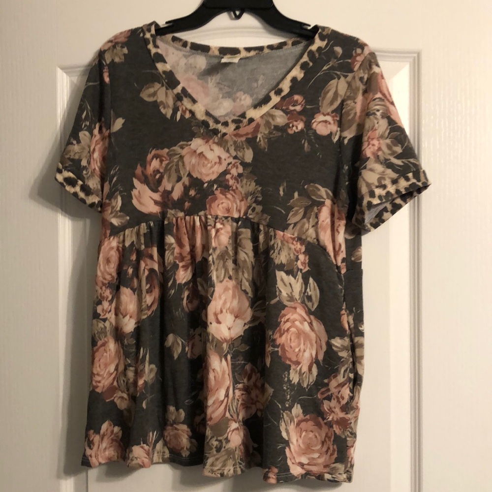 Sew in Love Floral Babydoll with Leopard details